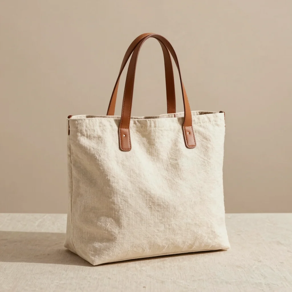 Bolsa Maternidade Linho e Couro